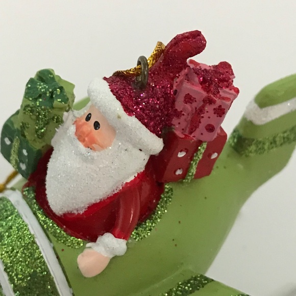 KURT ADLER Santa Ornament Whimsical Christmas Ornament Flying Plane NWT - Picture 4 of 15